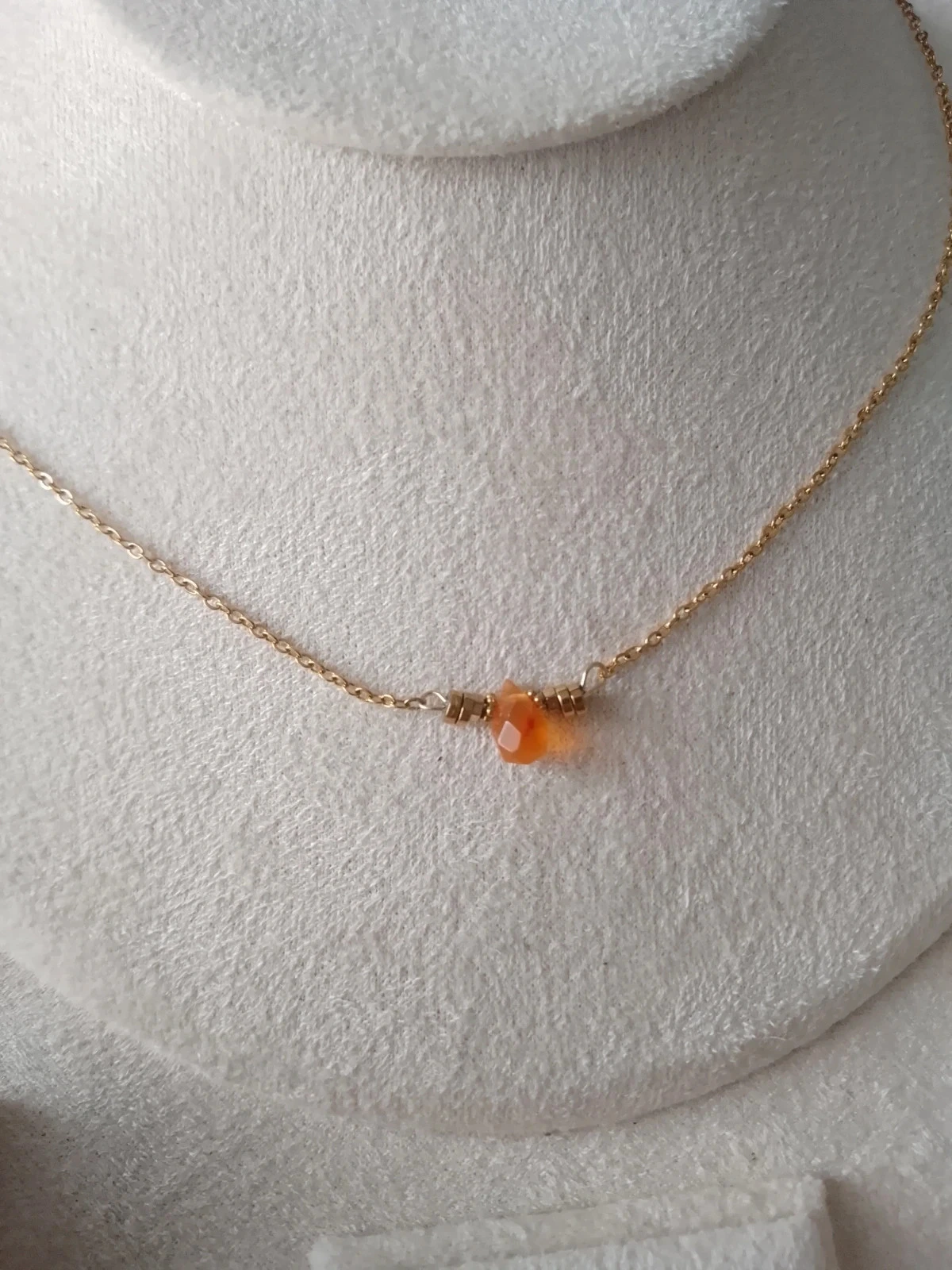 Collier bohème pierre naturelle de cornaline – photo 2